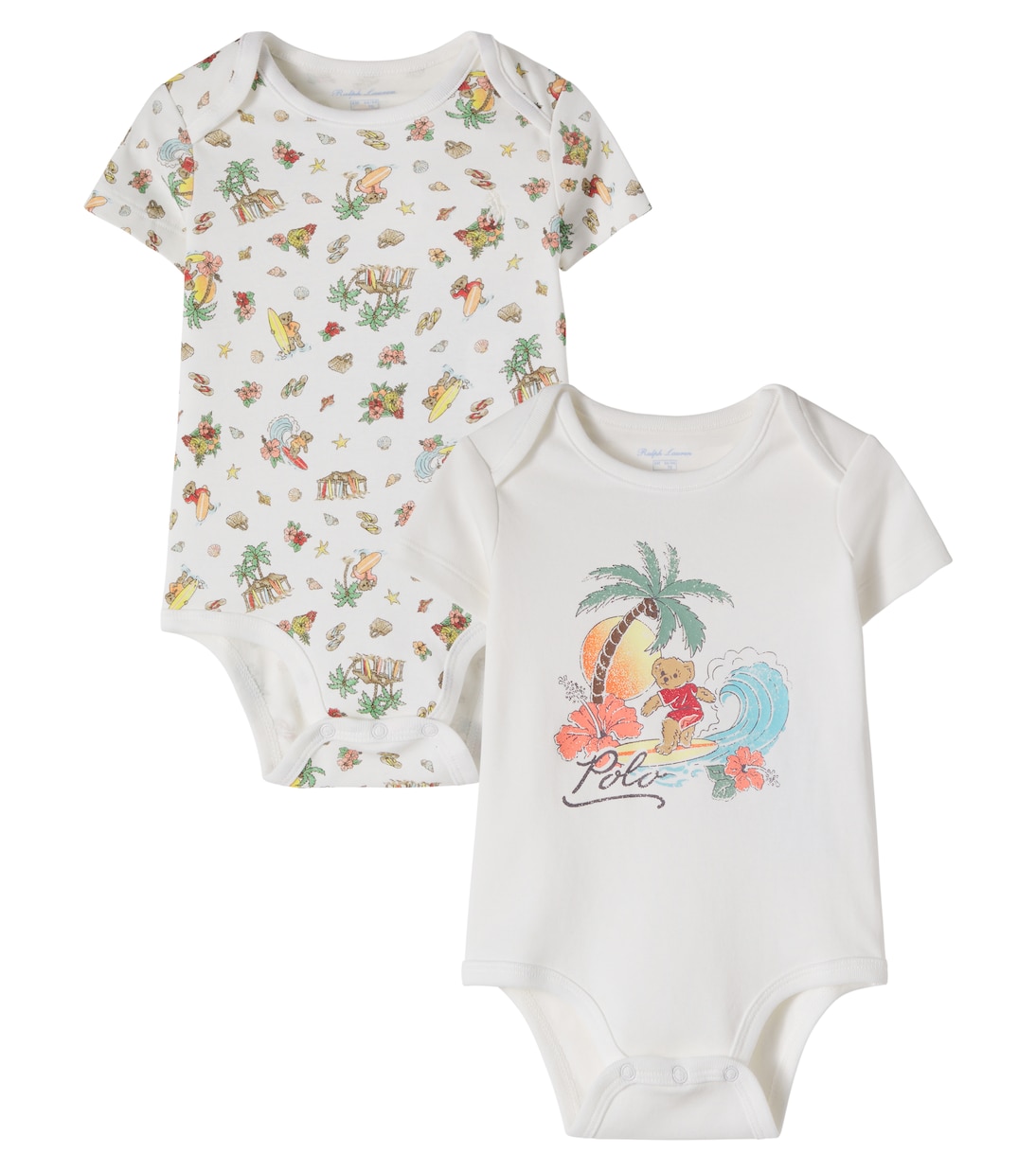 Baby Polo Bear set of 2 printed cotton onesie | Polo Ralph Lauren Kids