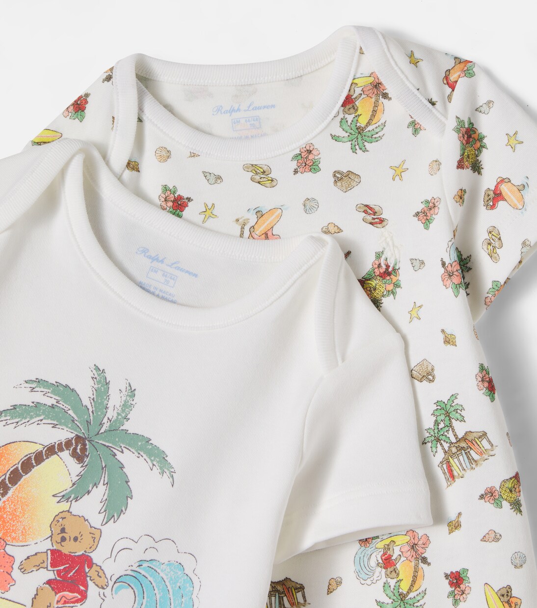 Baby Polo Bear set of 2 printed cotton onesie | Polo Ralph Lauren Kids