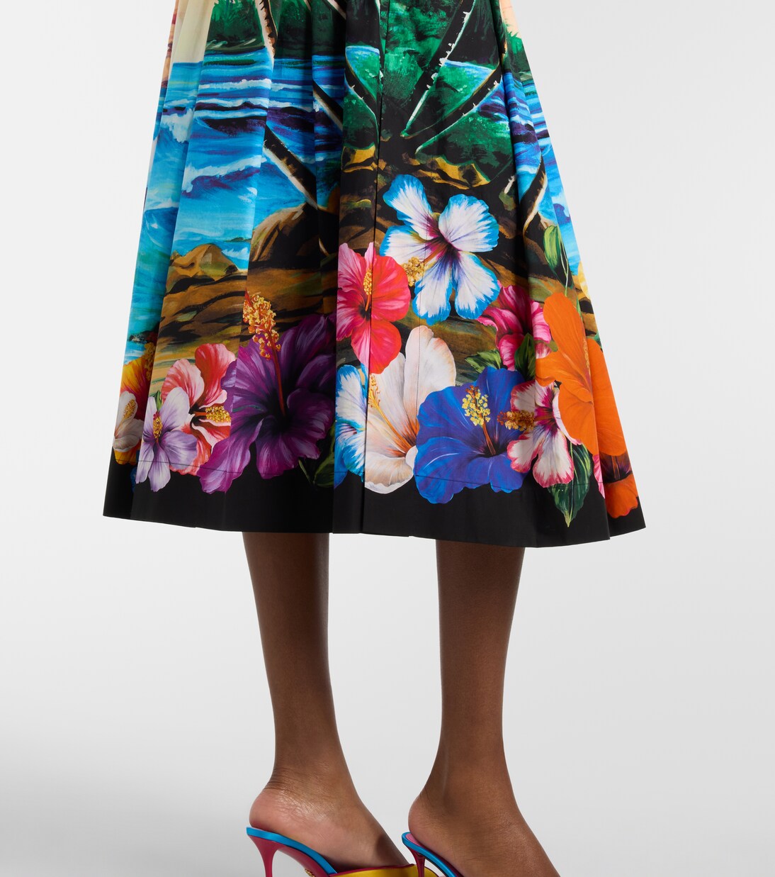 Printed cotton midi skirt | Dolce&Gabbana
