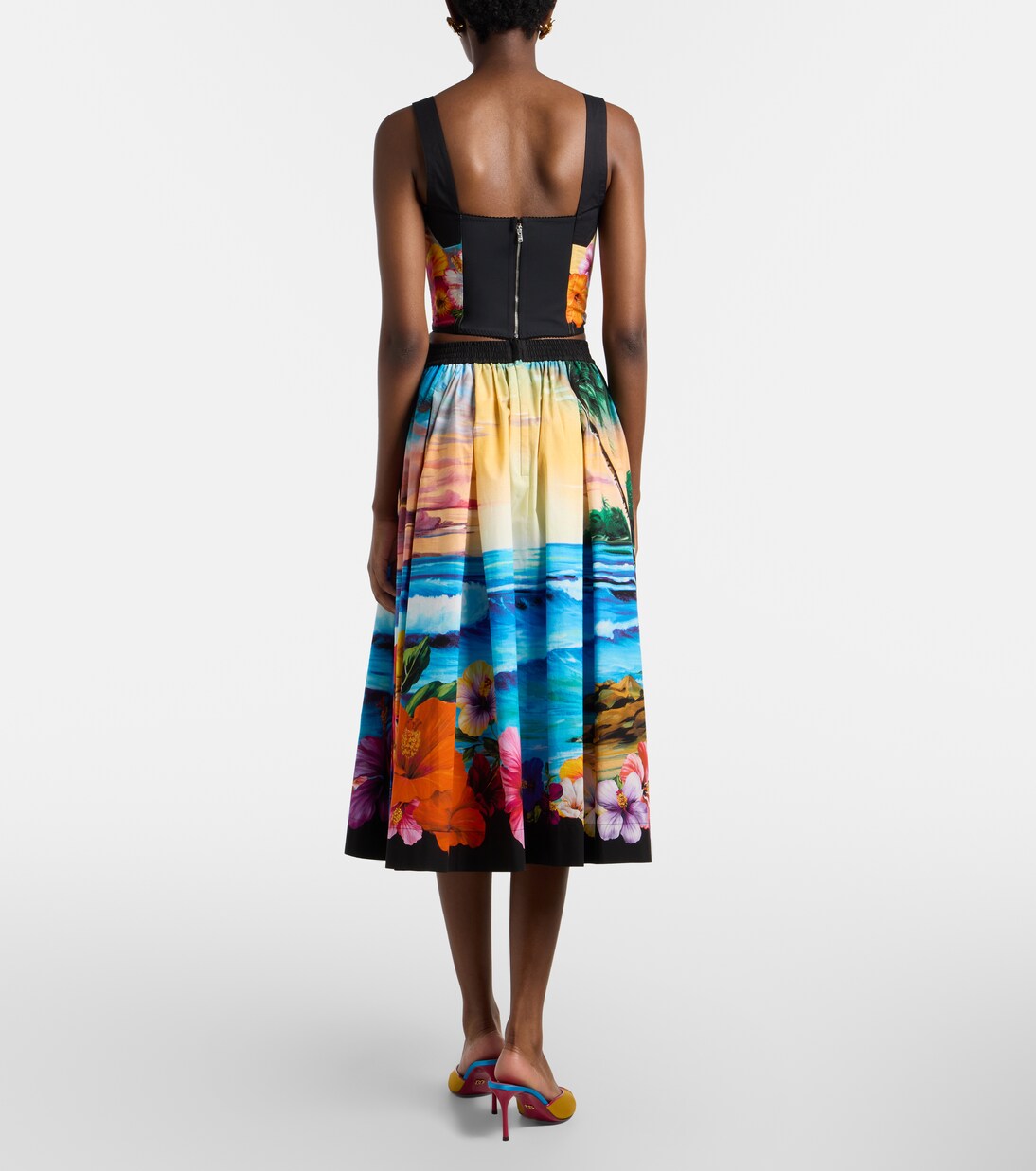 Printed cotton midi skirt | Dolce&Gabbana