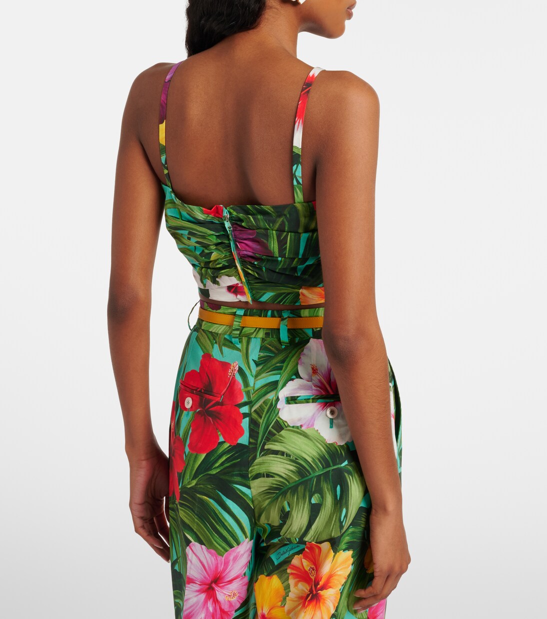 Bow-detail floral cotton bra top | Dolce&Gabbana