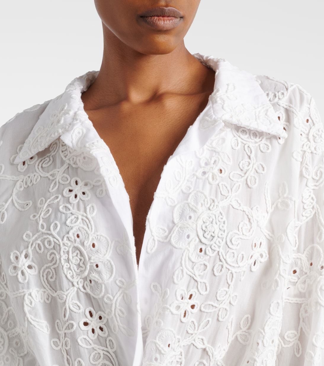 Oversized broderie anglaise cotton bodysuit | Norma Kamali
