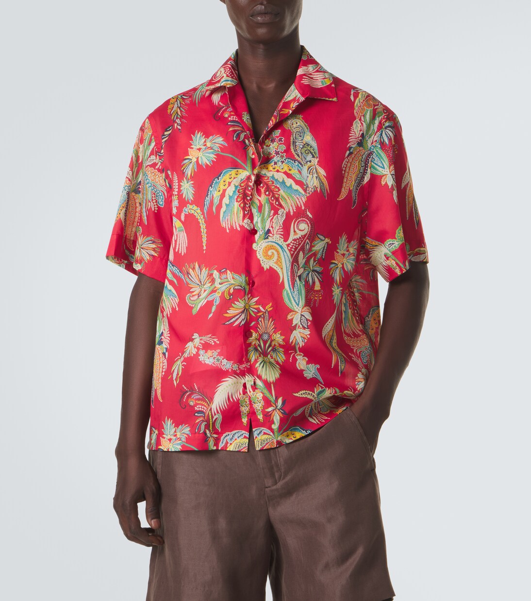 Camicia bowling in cotone con stampa paisley | Etro