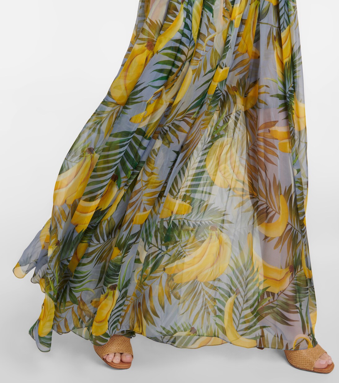 Robe longue imprimée en soie | Oscar de la Renta