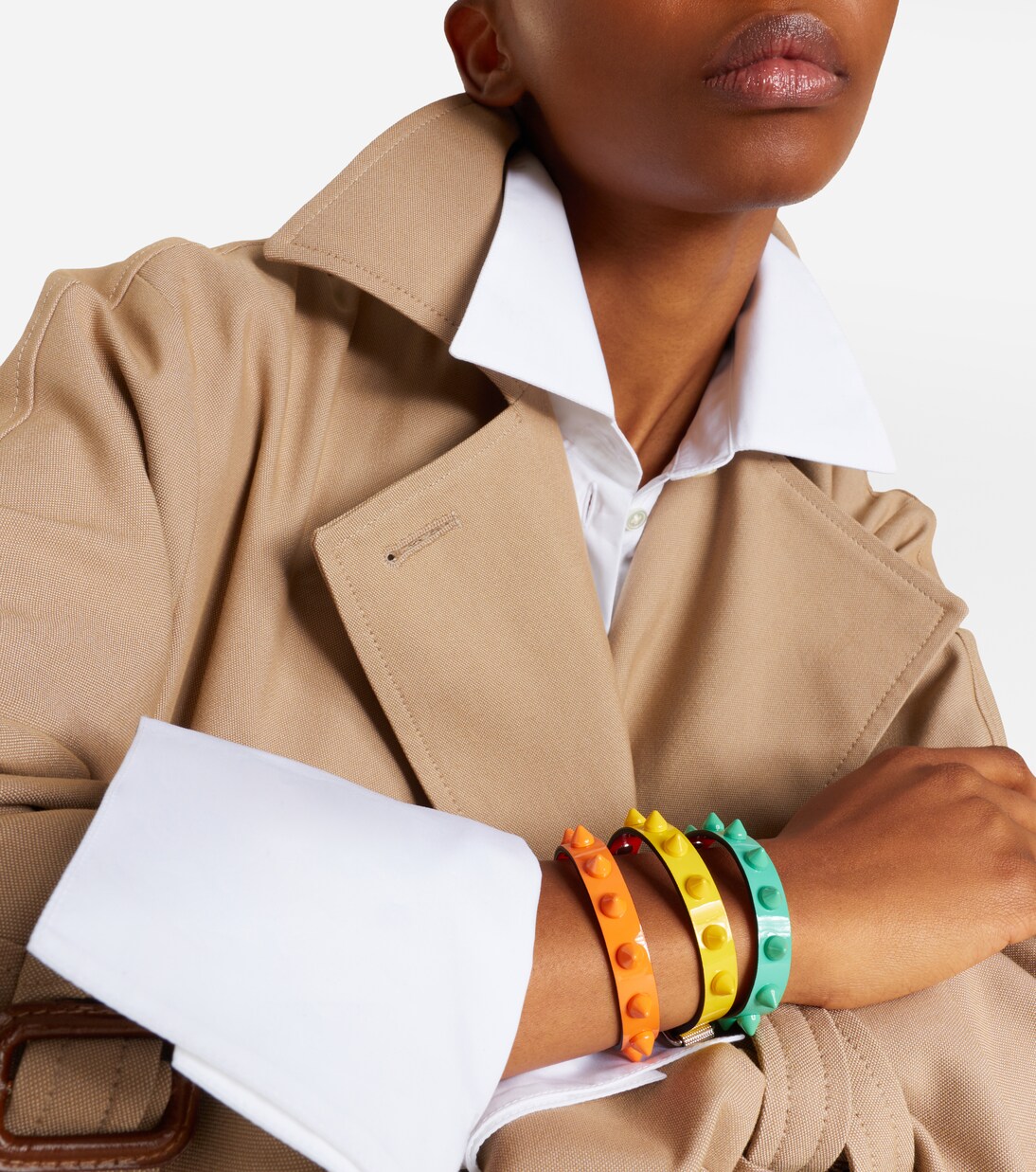 Loubilink embellished leather bracelet | Christian Louboutin