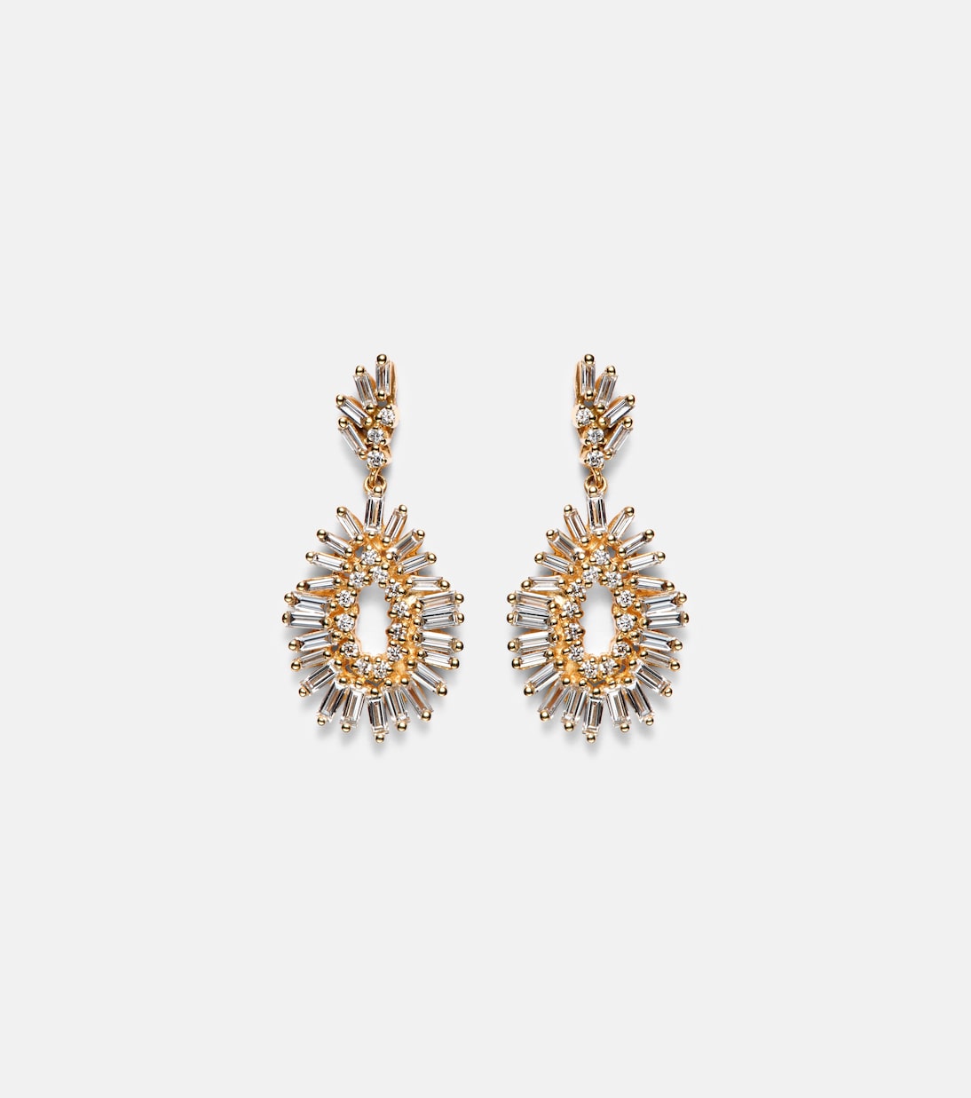 18kt gold earrings with diamonds | Suzanne Kalan
