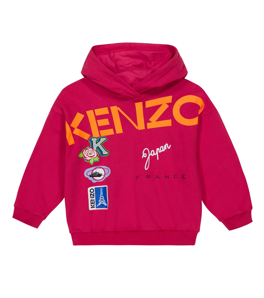 Sweat-shirt à capuche en coton à logo | Kenzo Kids