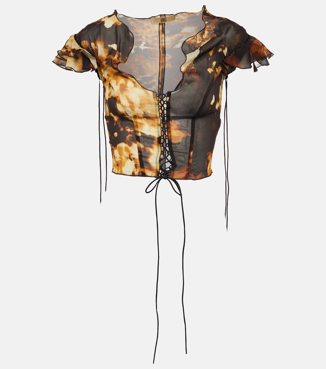 Cutout silk-blend top | KNWLS