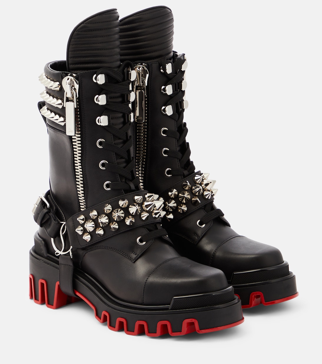 Botas biker Janetta adornadas | Christian Louboutin