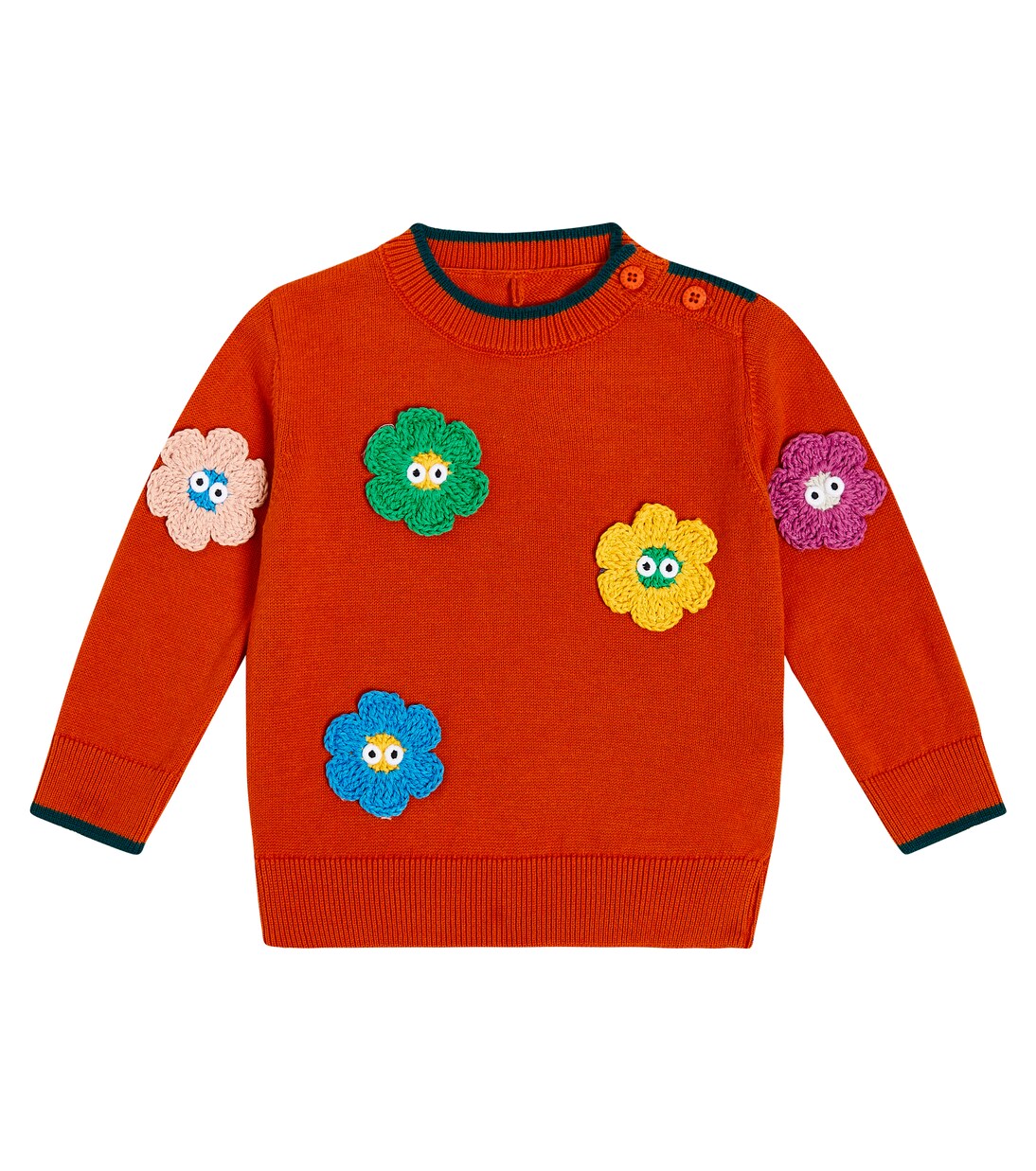 Baby floral-appliqué cotton sweater | Stella McCartney Kids