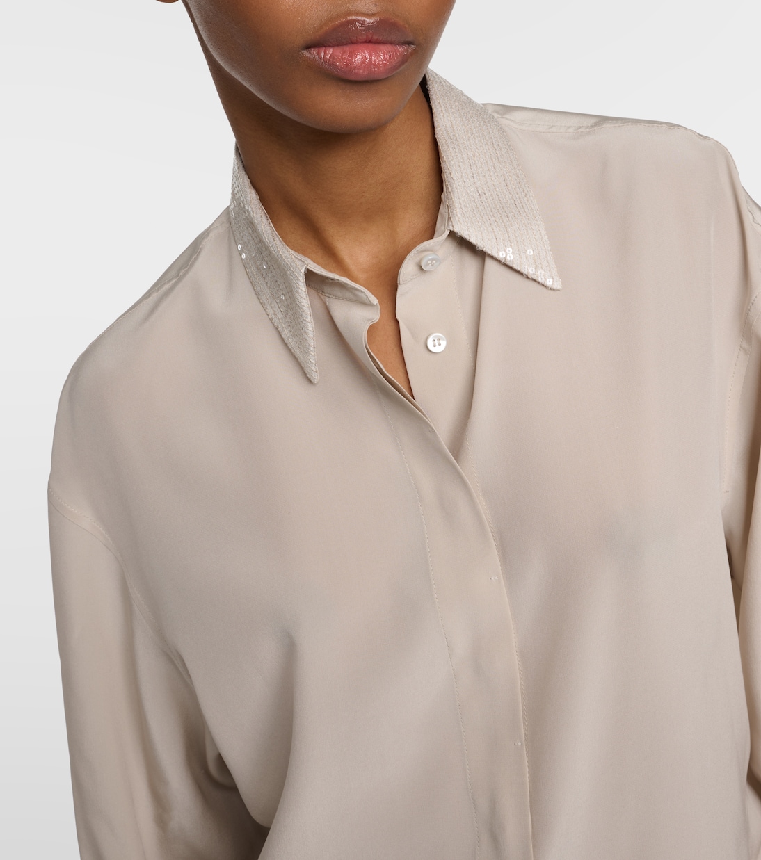 Verziertes Hemd aus Seide | Brunello Cucinelli