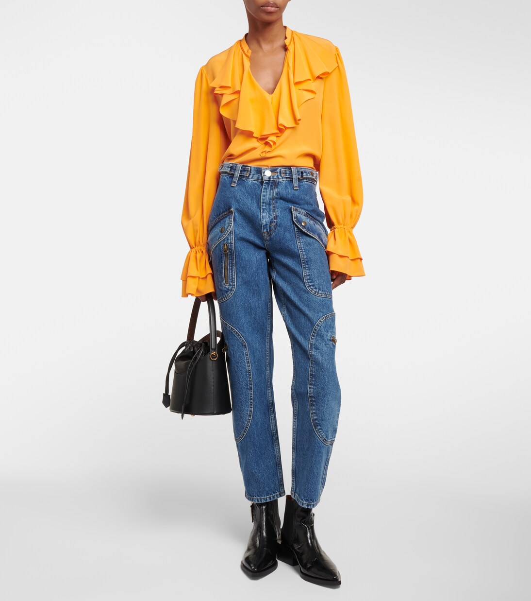 Racer high-rise tapered cargo jeans | Re/Done