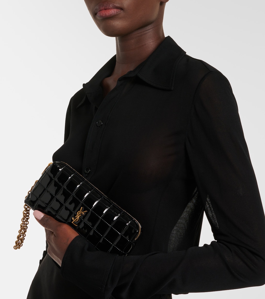 Cassandre matelassé pouch with strap | Saint Laurent