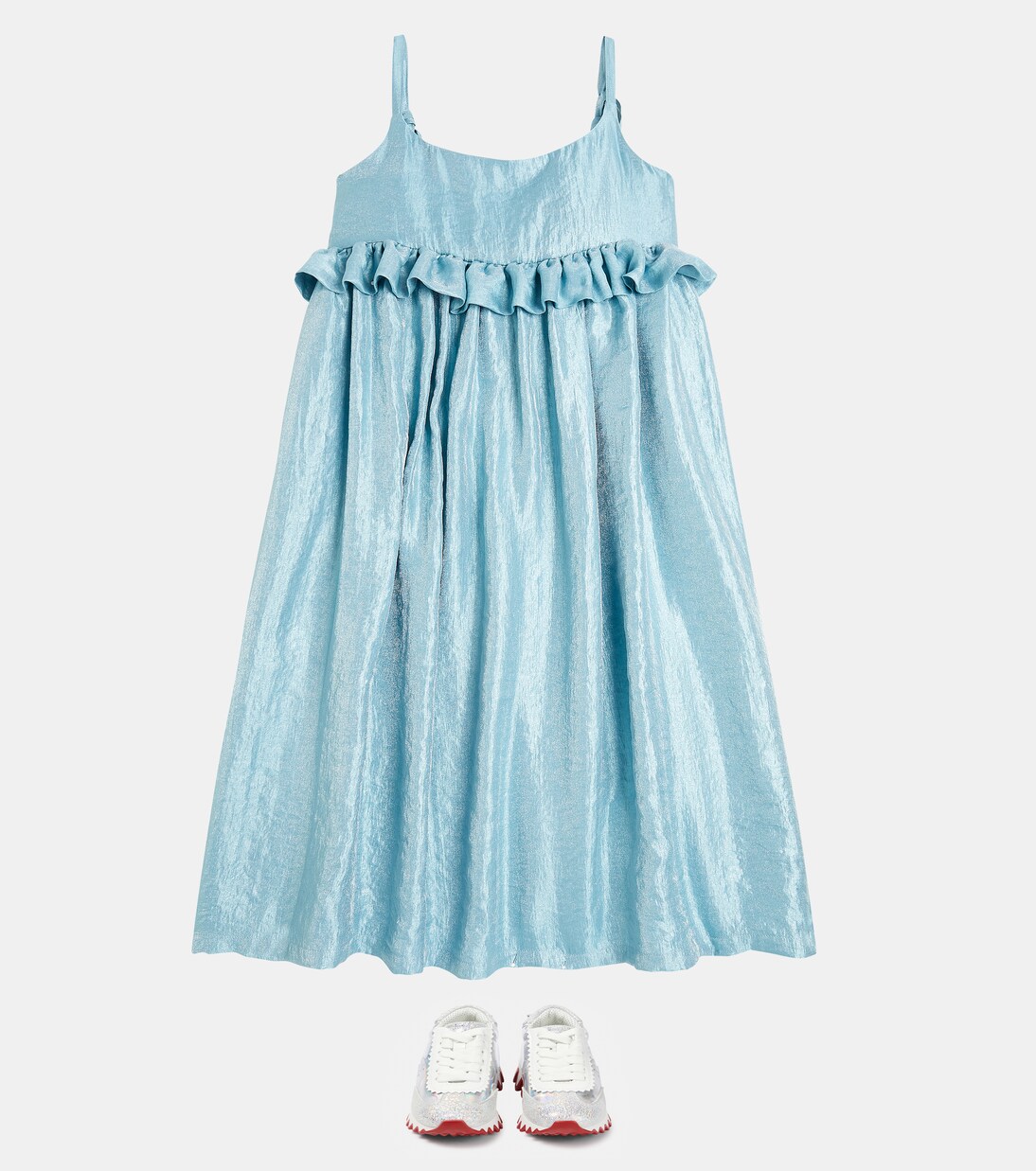Ruffle-trimmed lamé dress | Caroline Bosmans