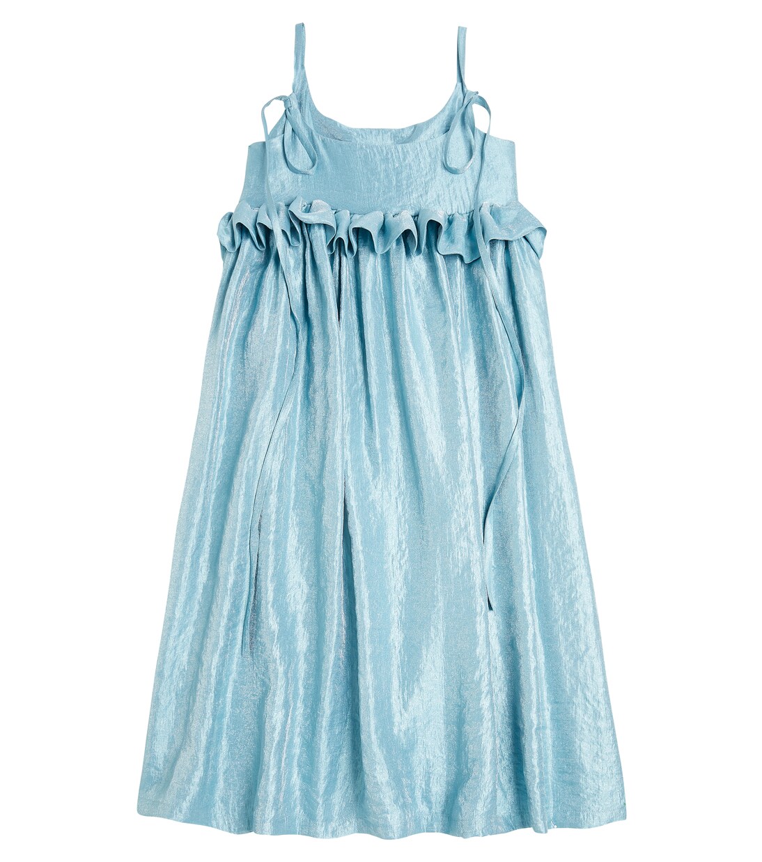 Ruffle-trimmed lamé dress | Caroline Bosmans