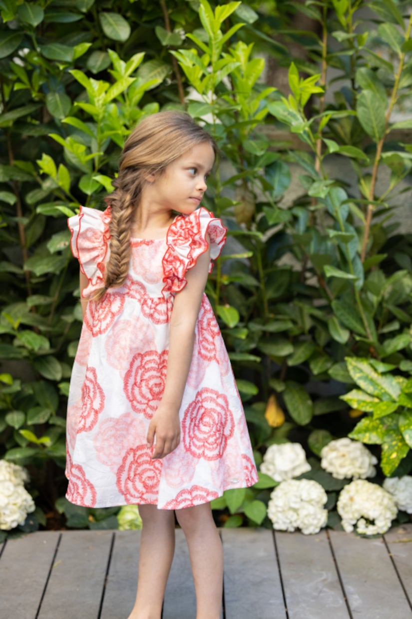 Ruffled floral cotton-blend dress | Tartine et Chocolat