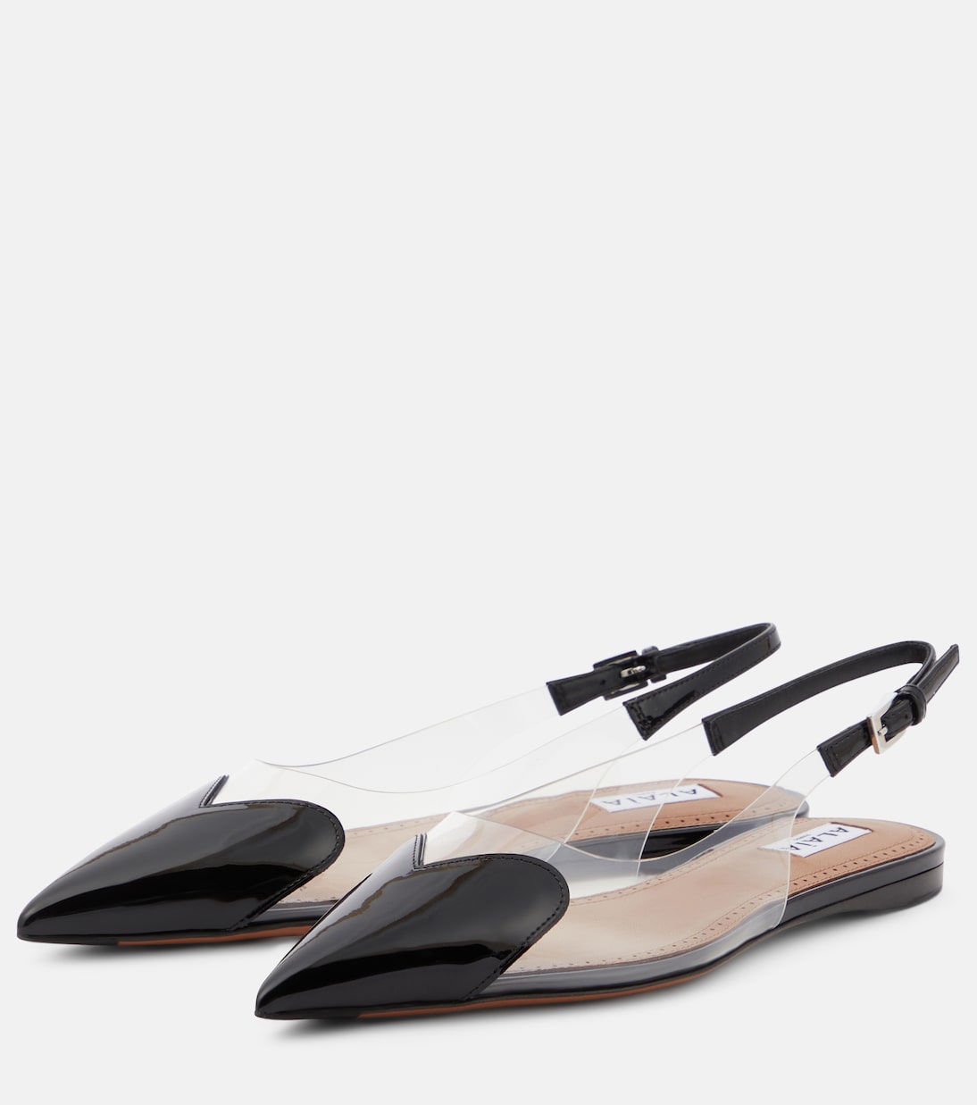 Le Cœur patent leather and PU slingback flats | Alaïa