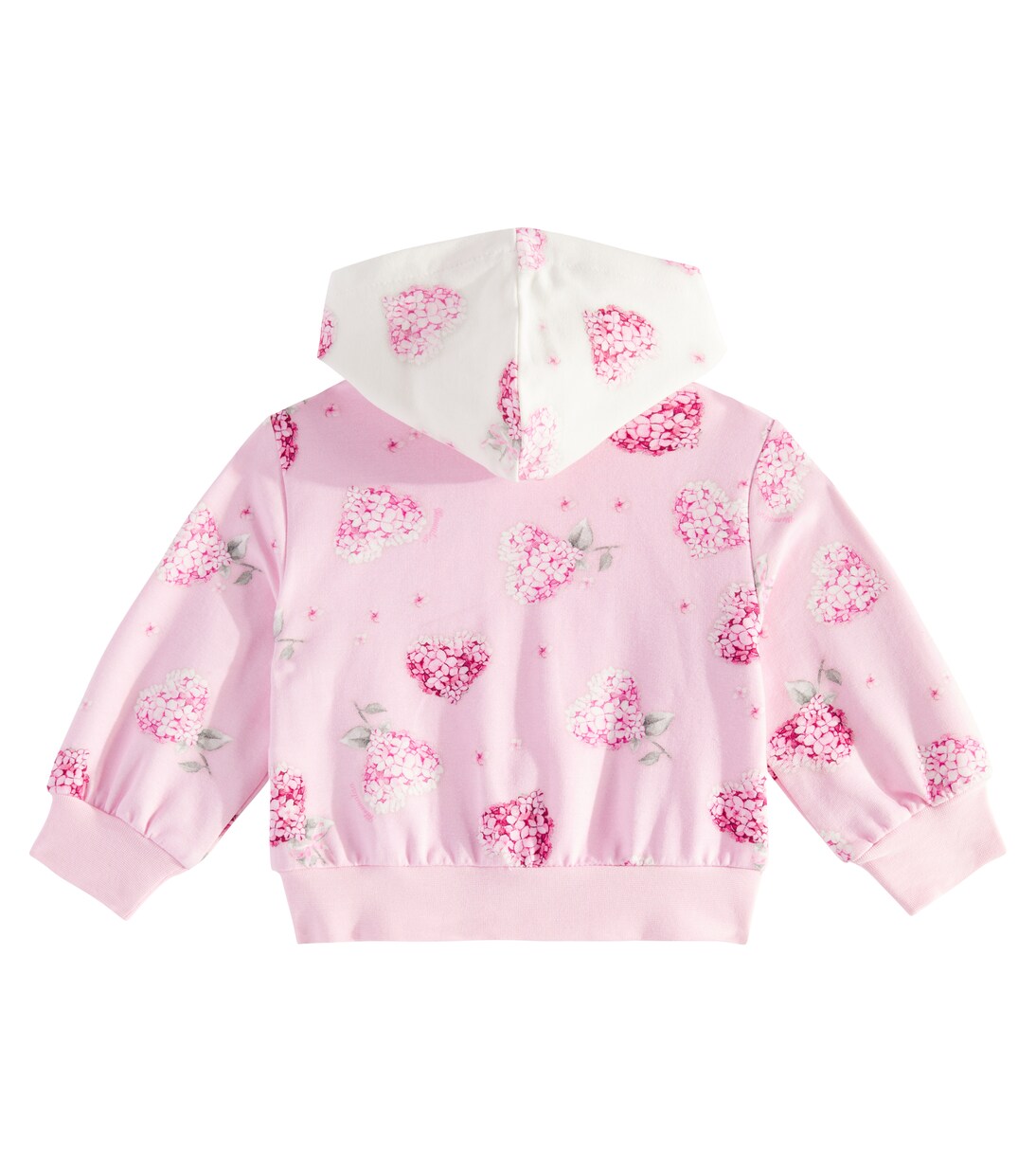 Baby floral jersey zip-up hoodie | Monnalisa
