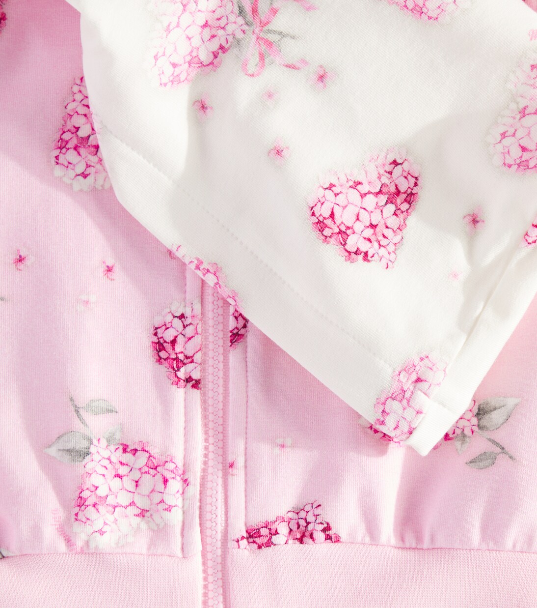 Baby floral jersey zip-up hoodie | Monnalisa