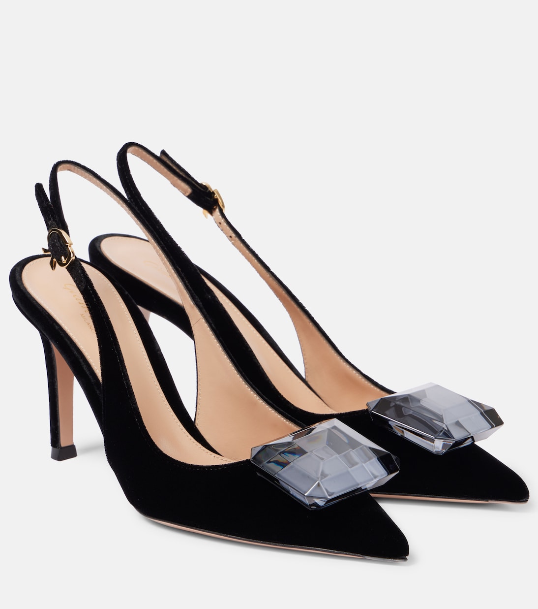 Jaipur 85 velvet slingback pumps | Gianvito Rossi