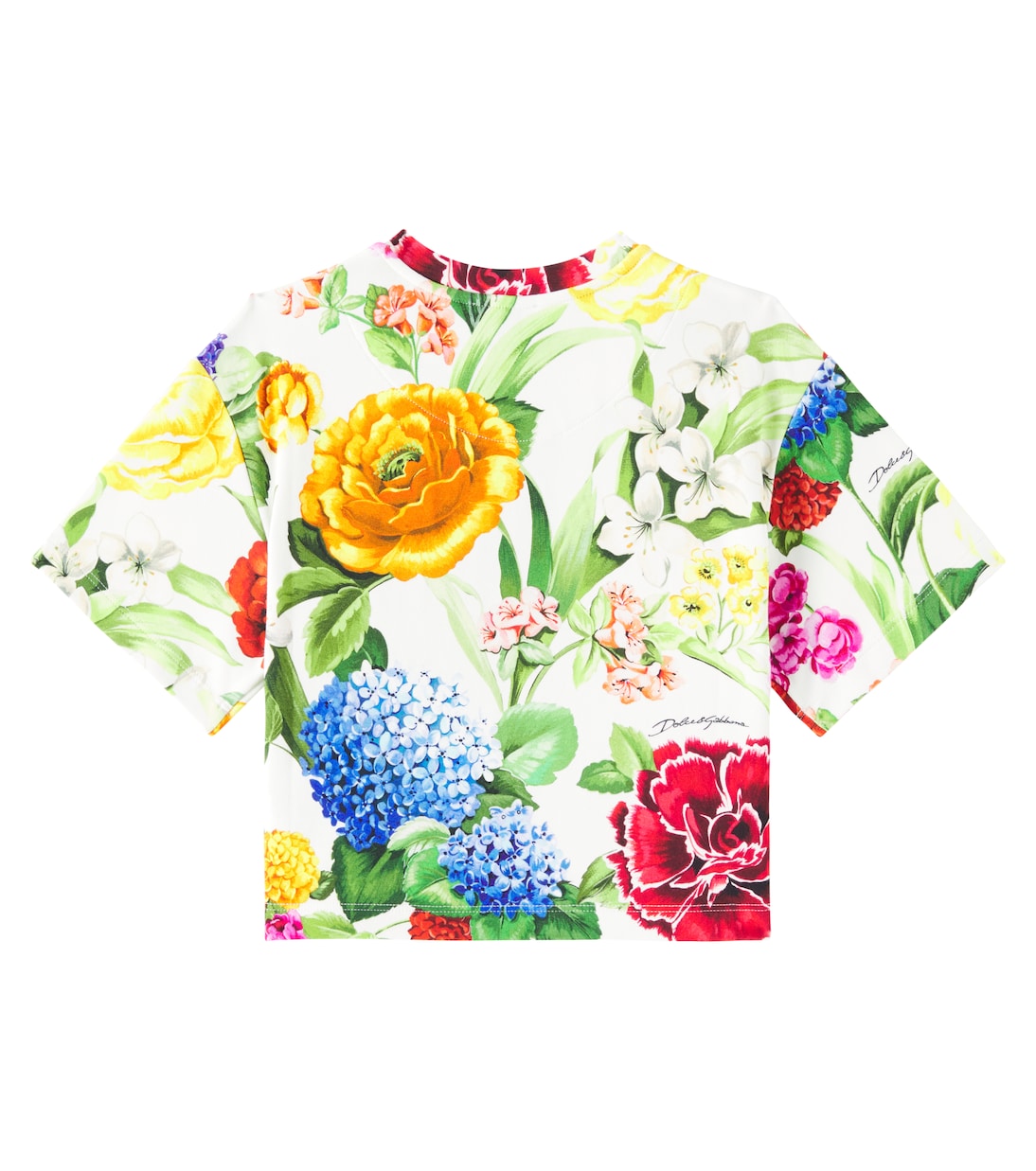 DG floral cotton-blend T-shirt | Dolce&Gabbana Kids