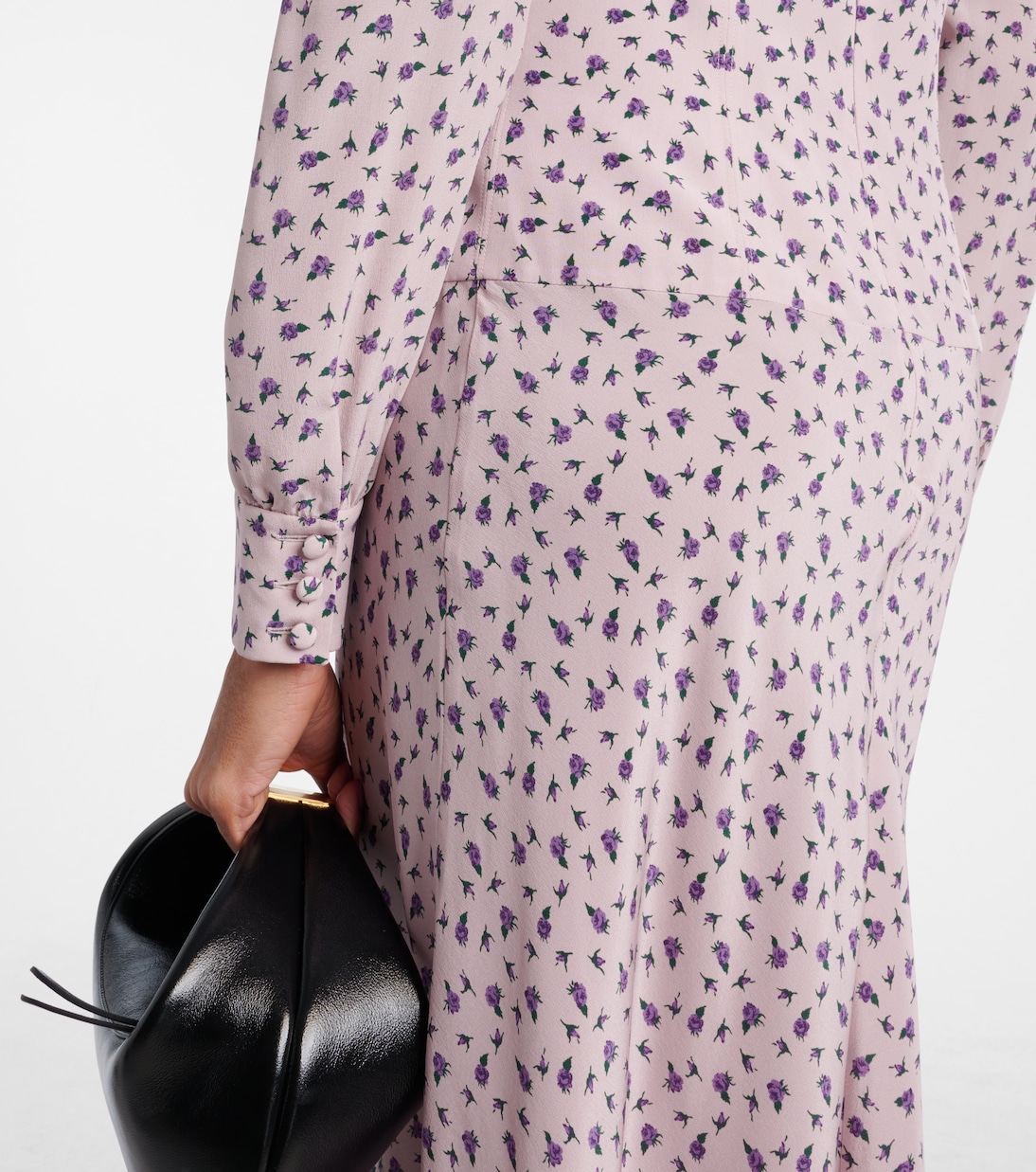 Bedrucktes Midikleid aus Seide mit Spitze | Alessandra Rich