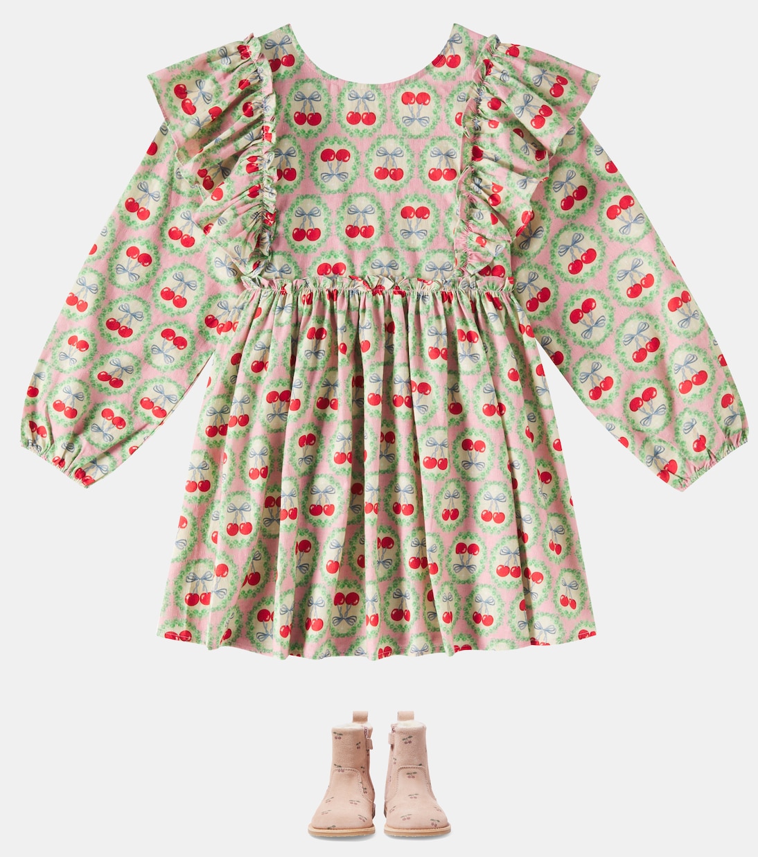 Evia bow-detail printed cotton dress | Konges Sløjd