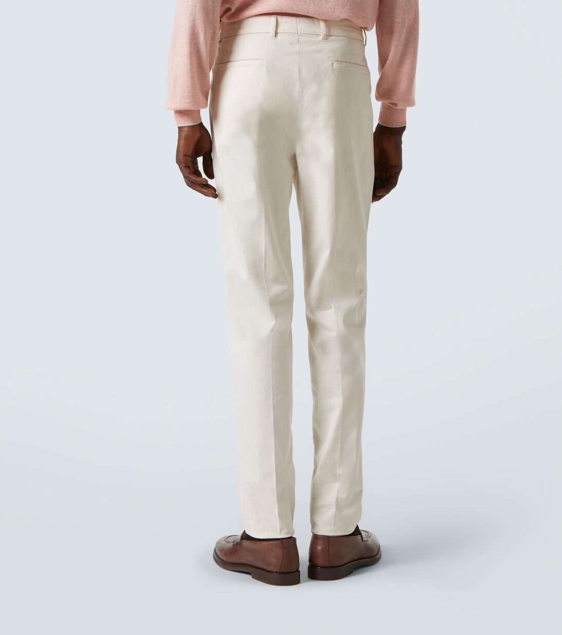 Cotton-blend gabardine slim pants | Brunello Cucinelli