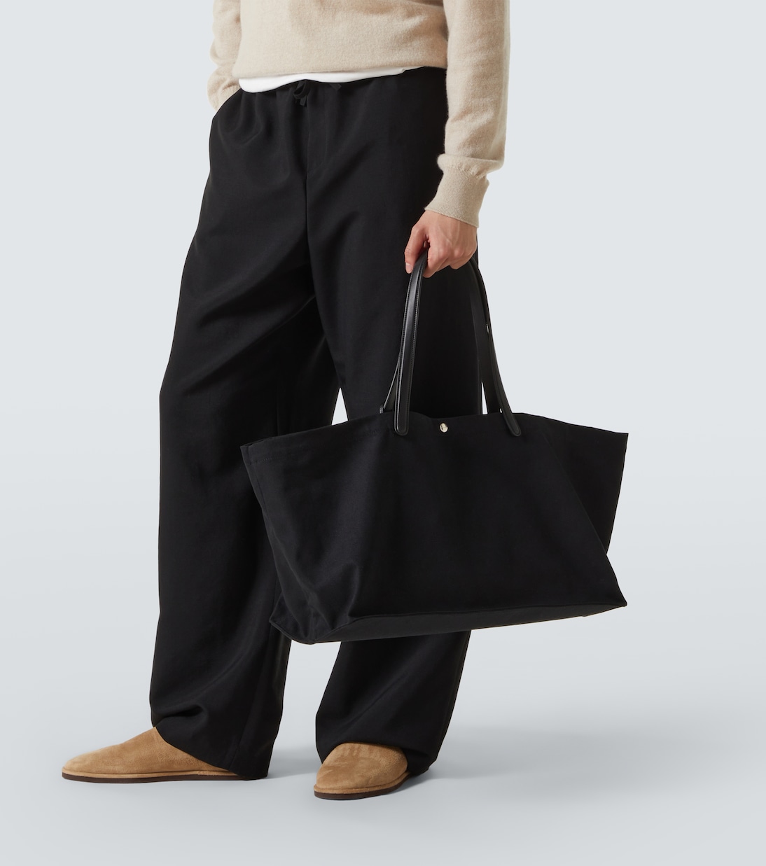 Tote Bag Idaho XL aus Canvas mit Leder | The Row