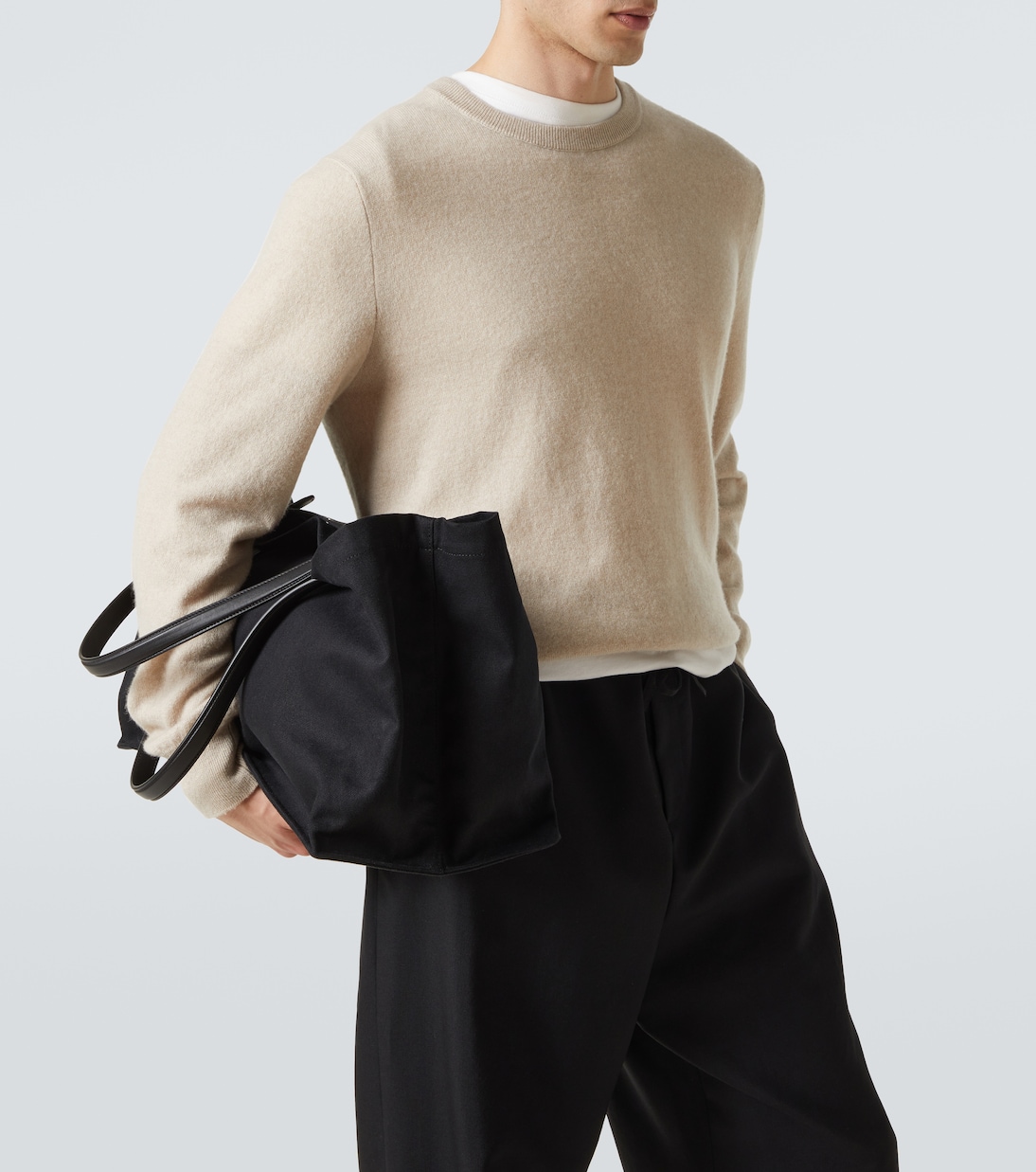 Tote Bag Idaho XL aus Canvas mit Leder | The Row