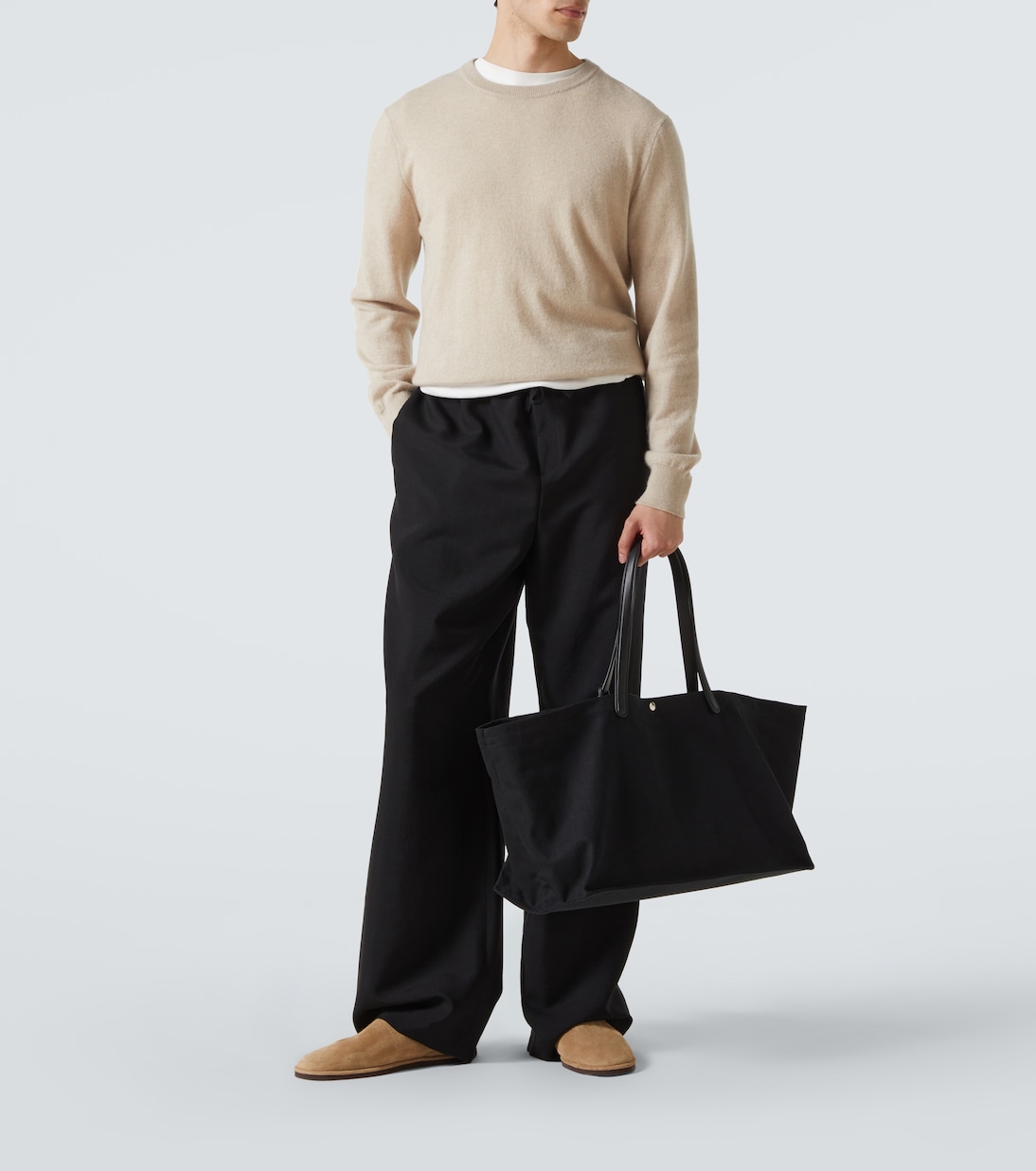 Tote Bag Idaho XL aus Canvas mit Leder | The Row