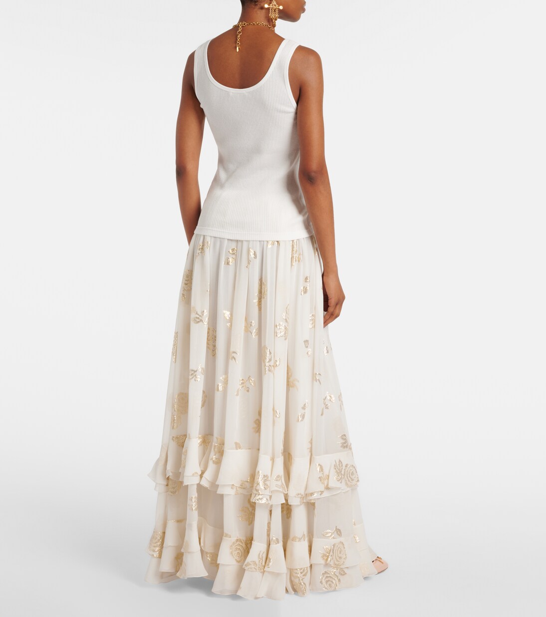 Tank top in cotone a coste | Chloé