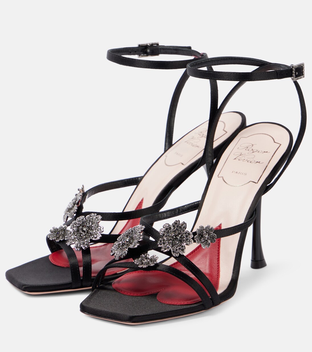 Sandalen I Love Vivier Flower 100 aus Satin | Roger Vivier