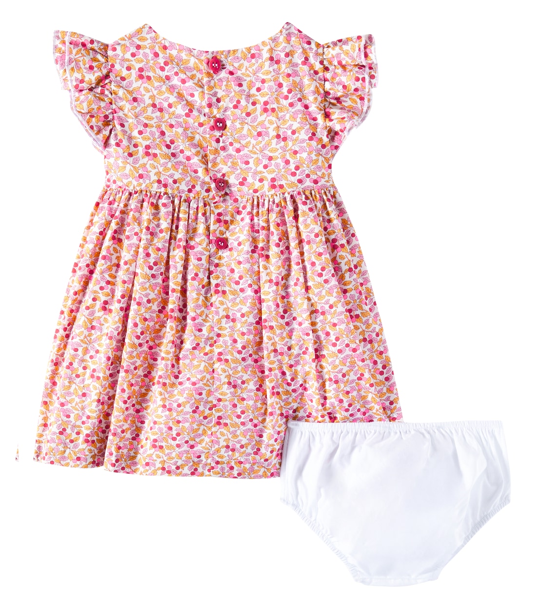 Baby floral cotton dress and bloomers set | Il Gufo