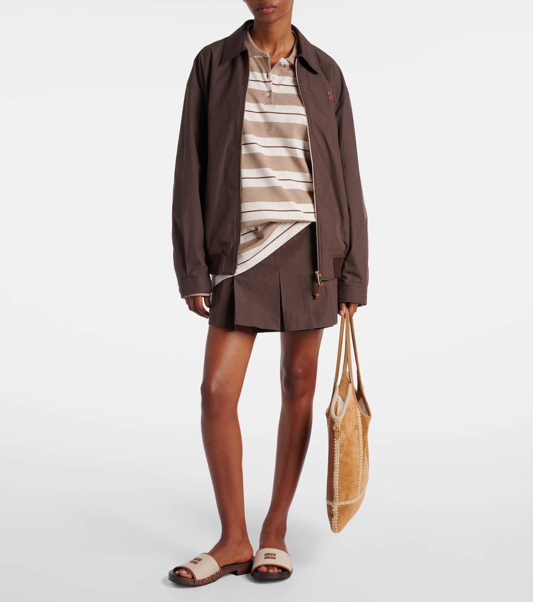 Blusa in misto cotone con logo | Miu Miu