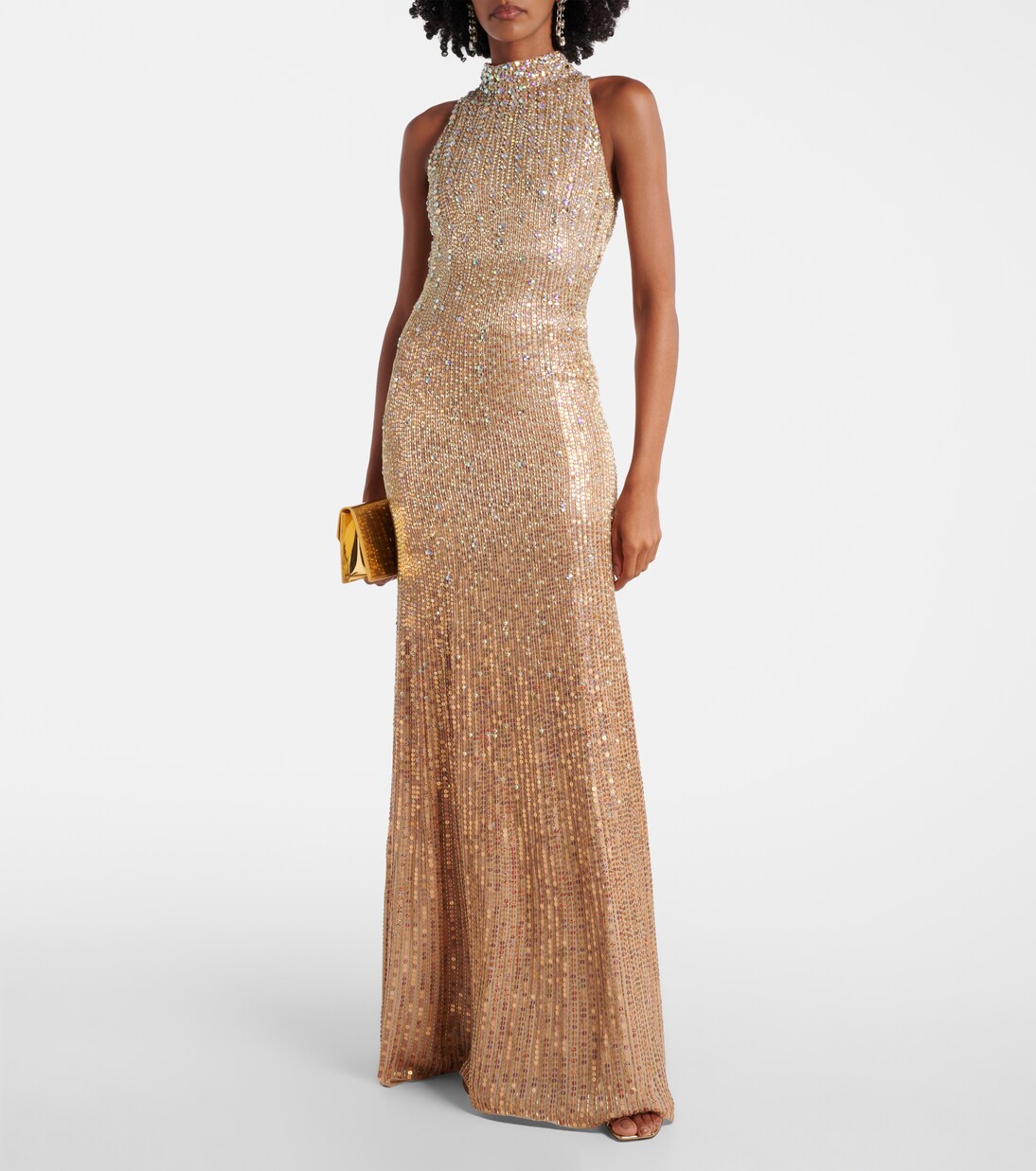 Robe longue Benue en soie à ornements | Jenny Packham