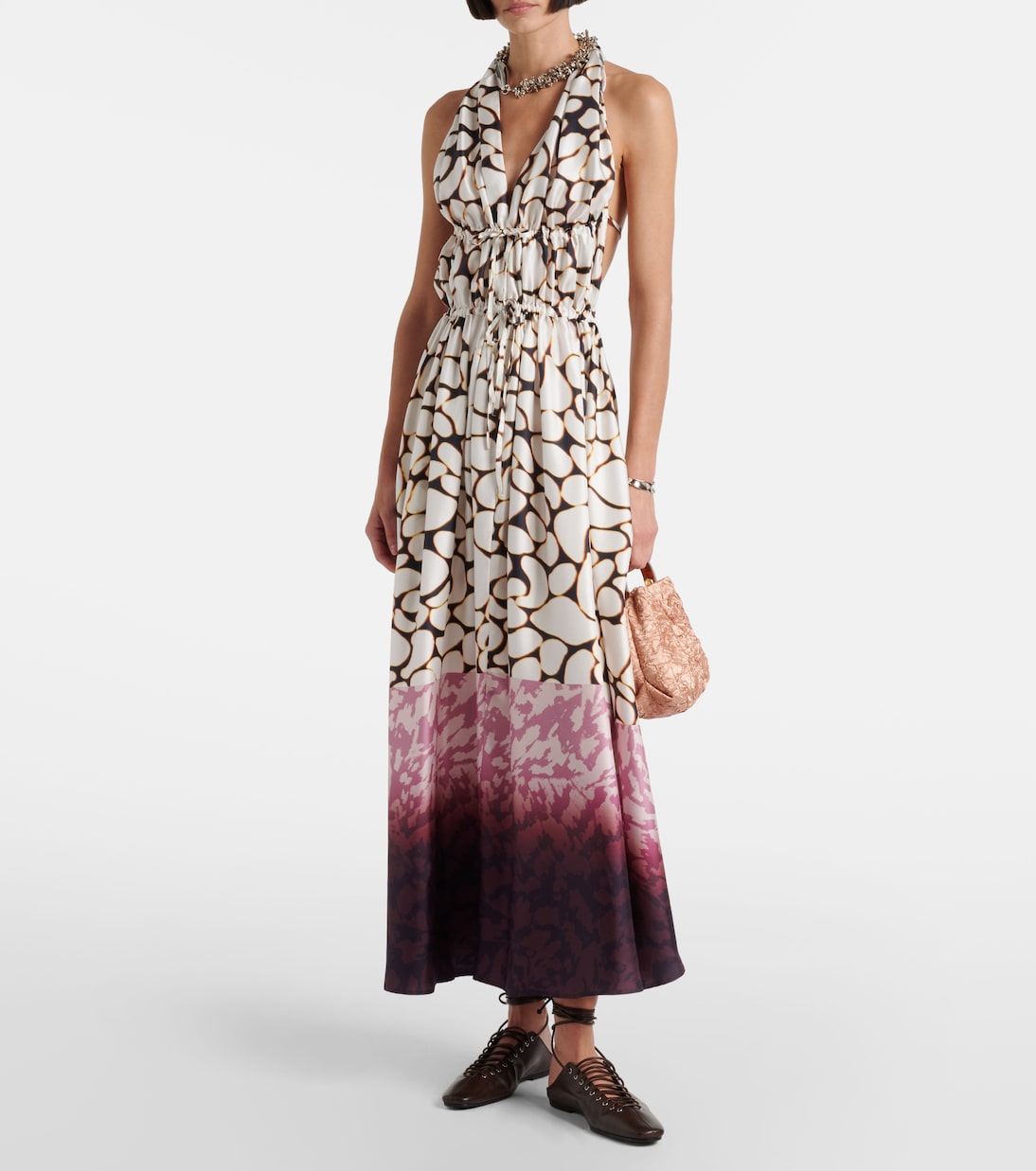 Robe longue imprimée en soie | Dries Van Noten