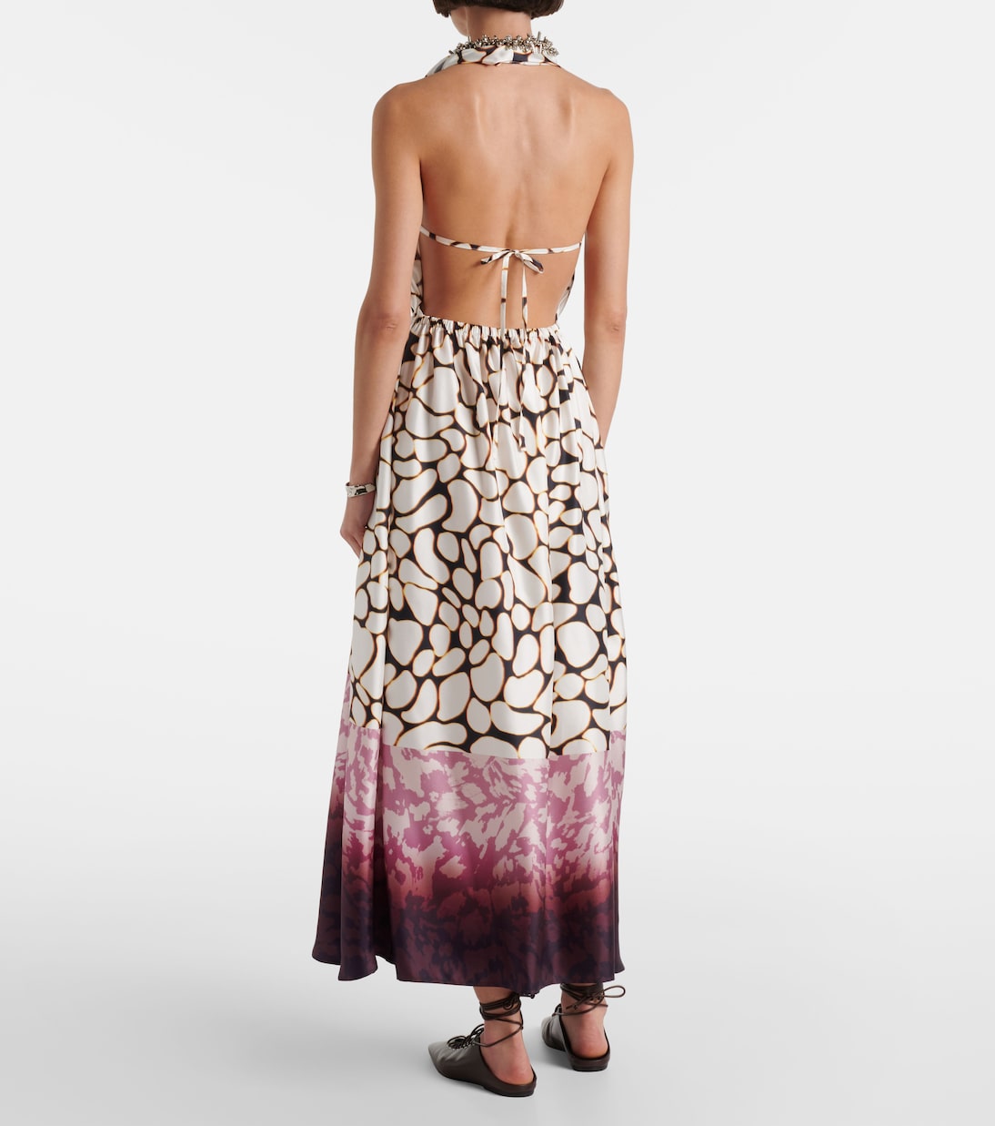 Robe longue imprimée en soie | Dries Van Noten