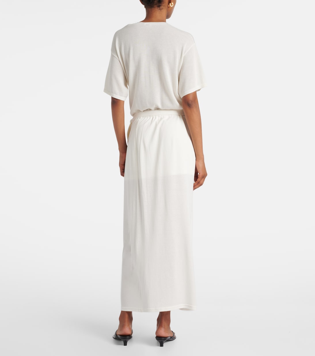 Cotton and silk midi skirt  | Toteme