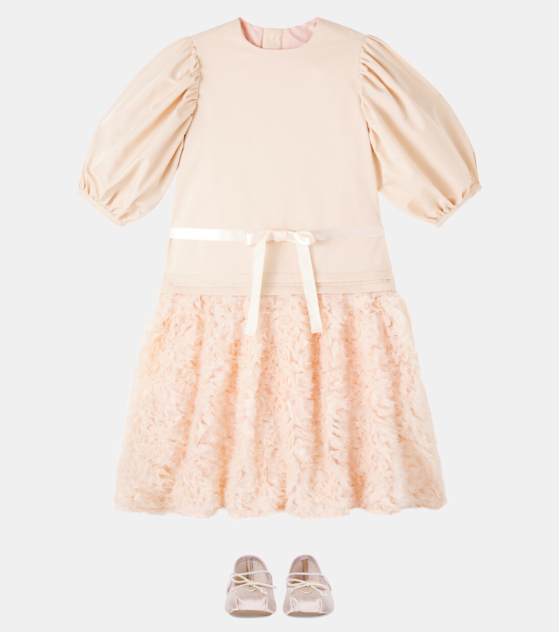 Gabie bow-detail ruffled dress | C'era Una Volta