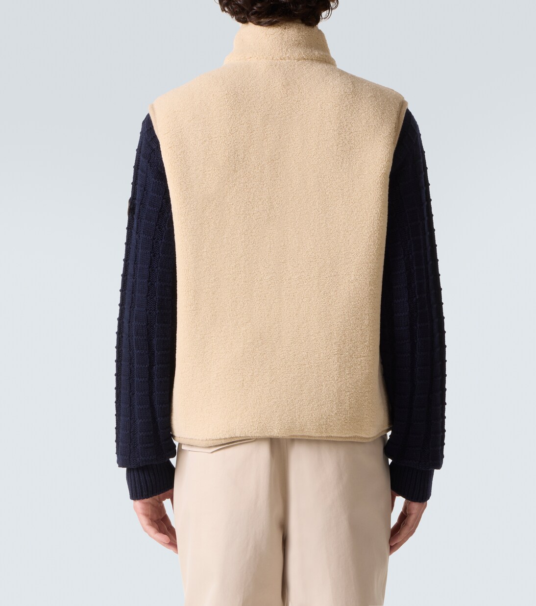 Leather-trimmed teddy vest | Moncler
