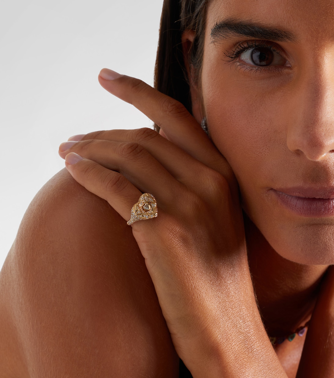 Bague d'auriculaire en or 18 ct et diamant | Kamyen