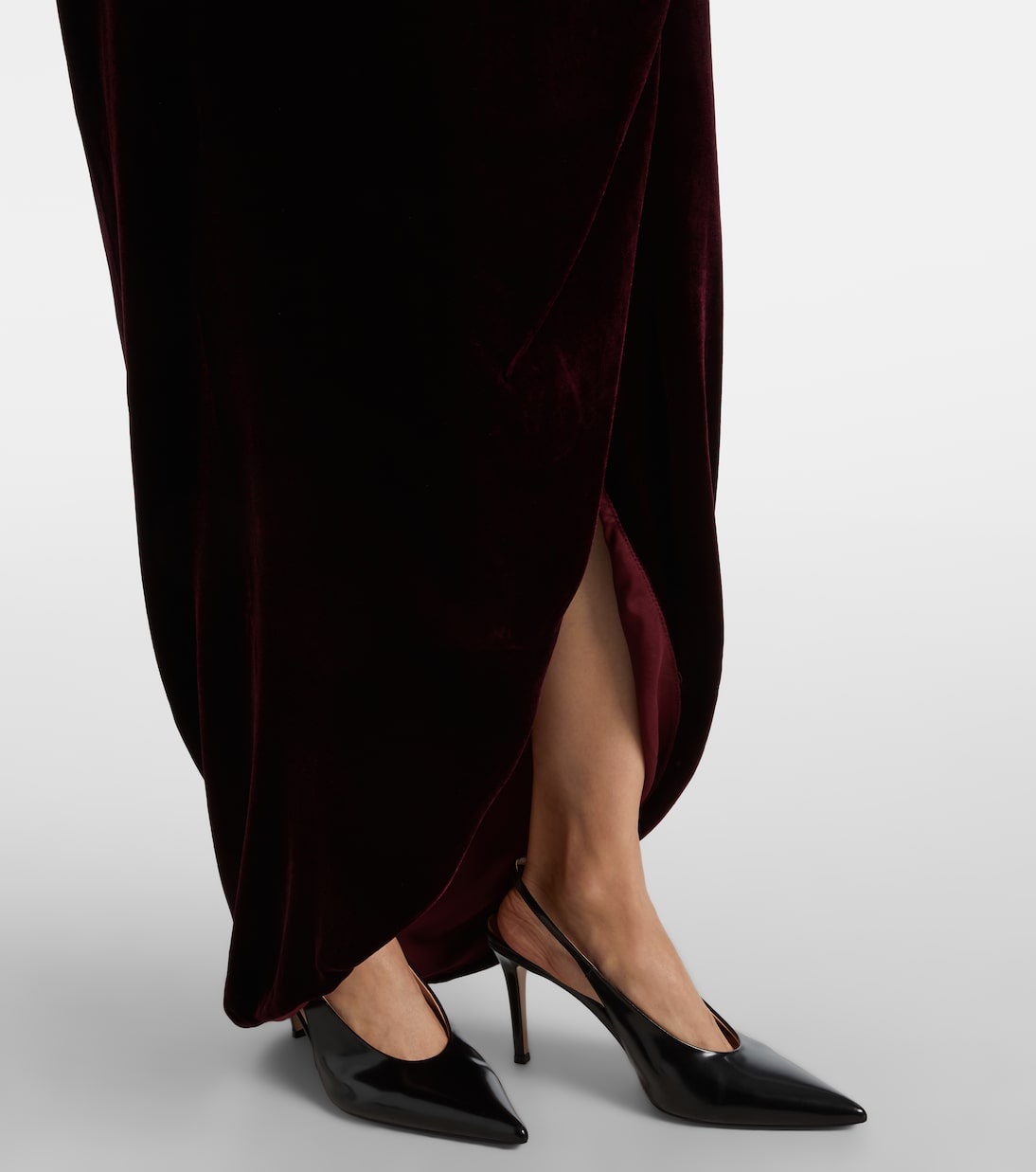 Embellished off-shoulder velvet gown | Costarellos