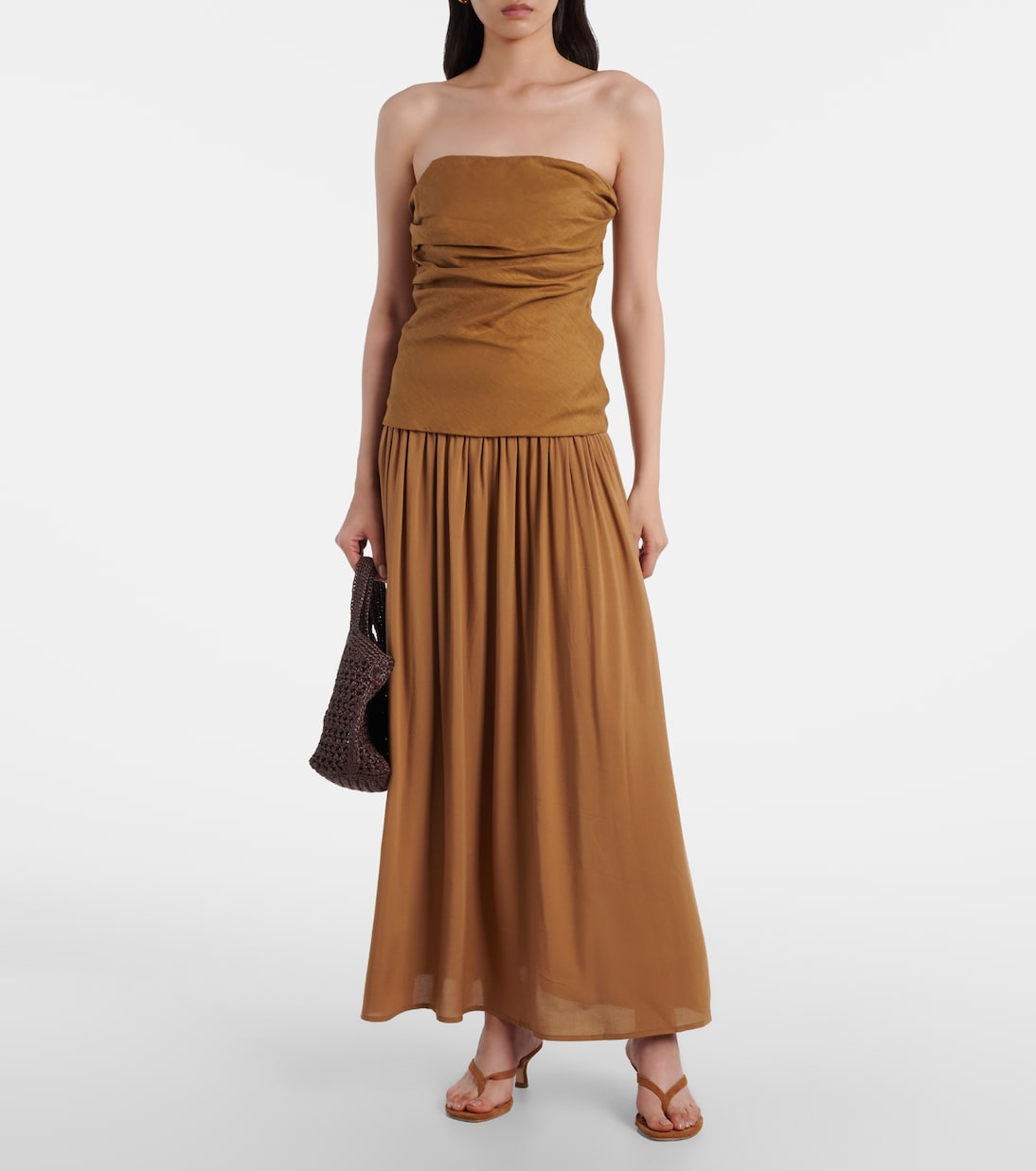 Hedy gathered linen maxi dress | Faithfull