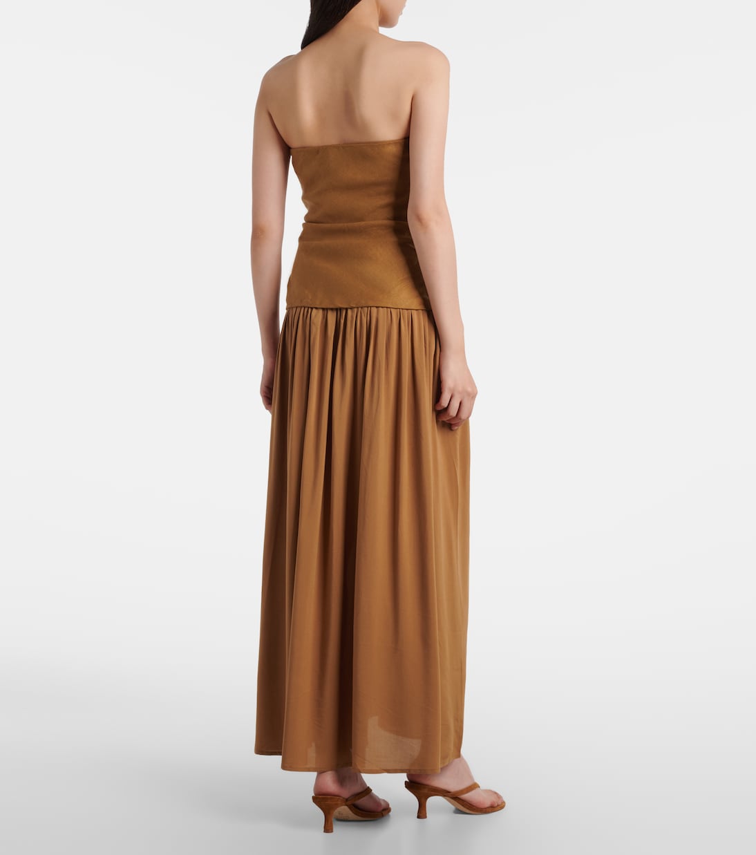 Hedy gathered linen maxi dress | Faithfull