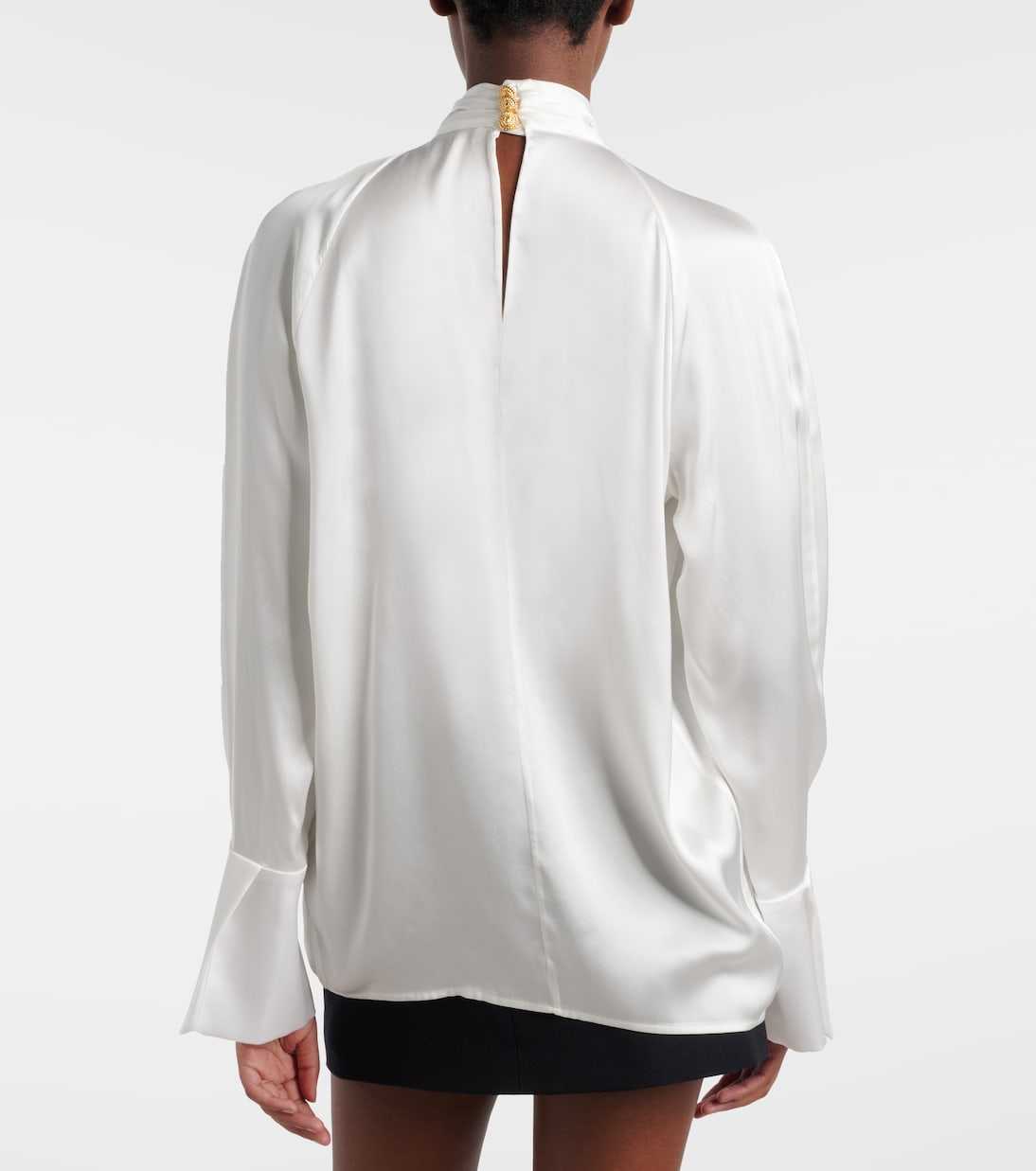 Draped silk satin blouse | Balmain