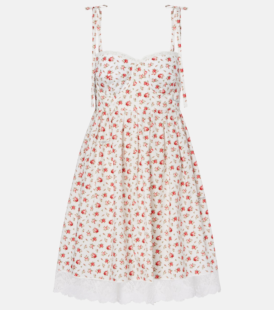 Robe en popeline de coton à dentelle | Dolce&Gabbana