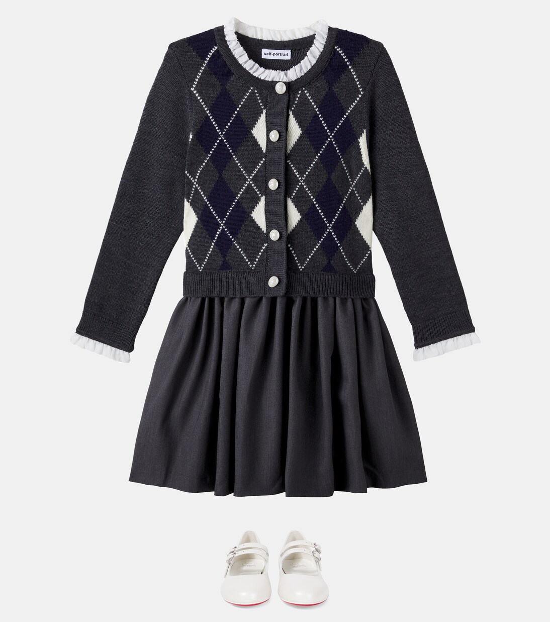 فستان من الصوف بنقشة الأرجيل | Self-Portrait Kids