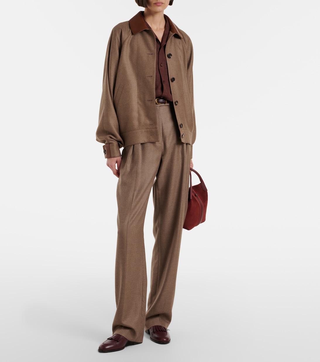 Chad pleated cashmere and silk wide-leg pants | Loro Piana