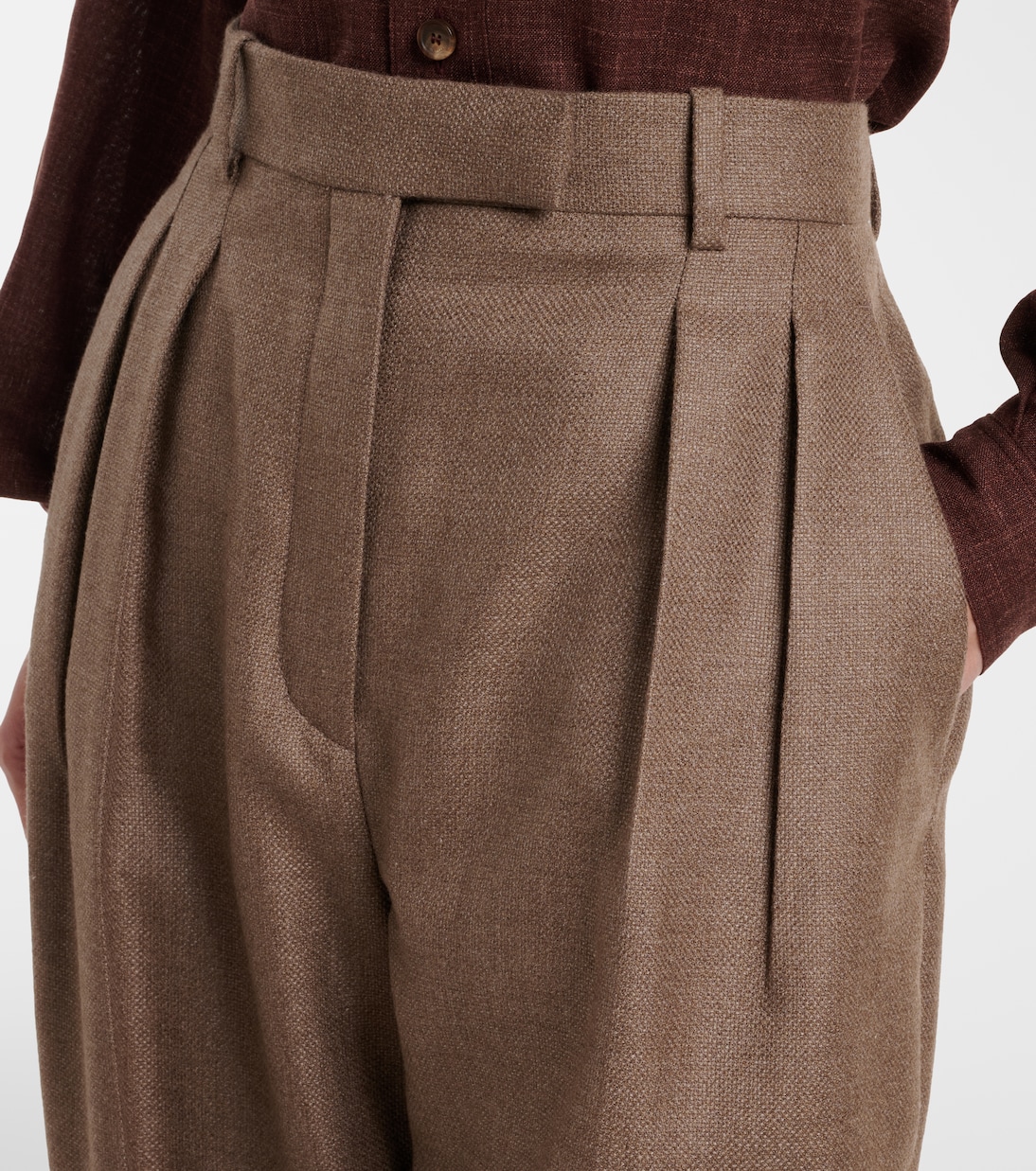 Chad pleated cashmere and silk wide-leg pants | Loro Piana